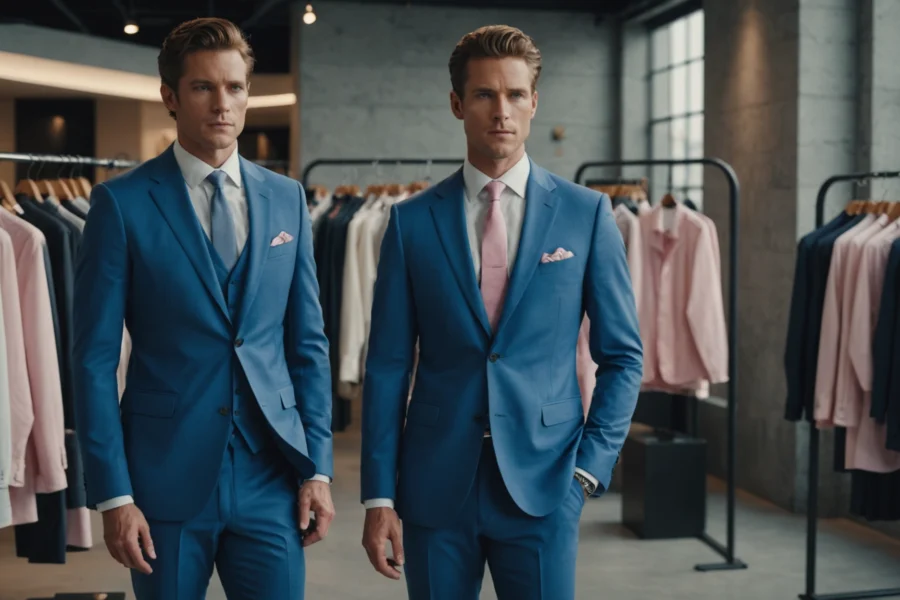 costume bleu quelle chemise