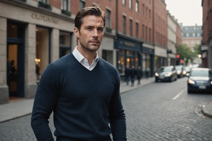 homme pull cachemire