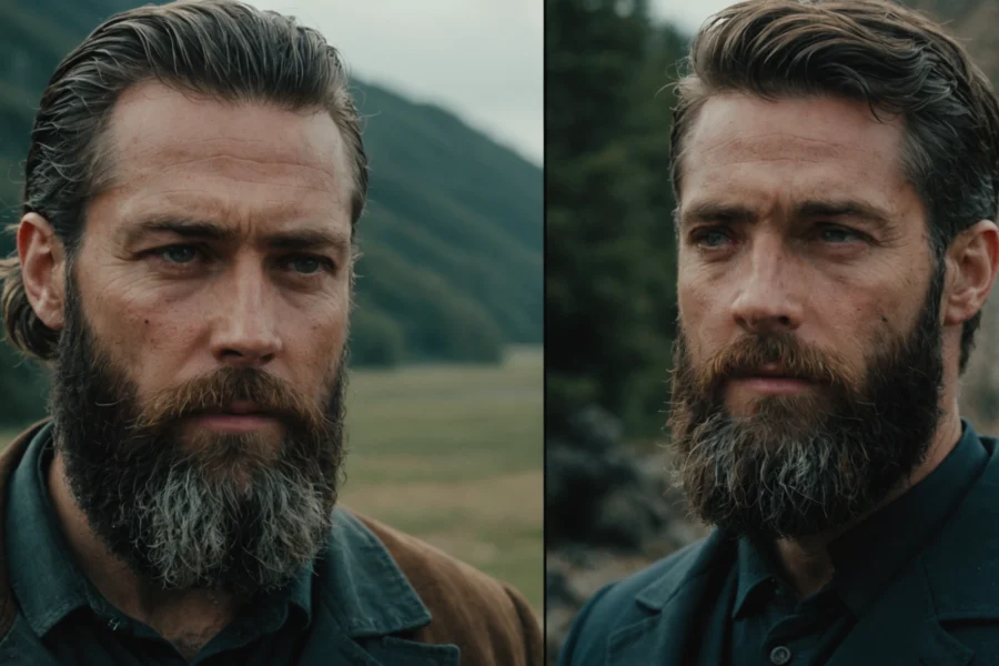 teinture barbe avant apres